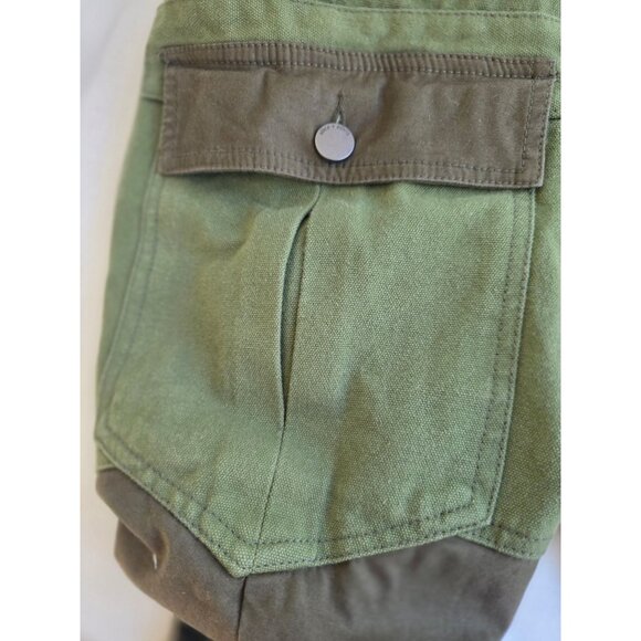 Alice + Olivia Classics Green Patchwork Cargo Pants L/G Cotton Jogger Army - Picture 2 of 6